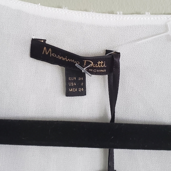Massimo Dutti - white boho blouse with 3/4 bell sleeve - Picture 2 of 6